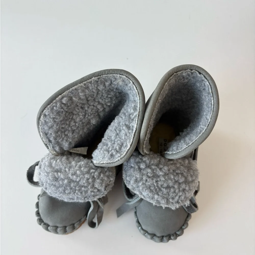 Donsje Pina Grey Nubuck Booties Size 12-18 months